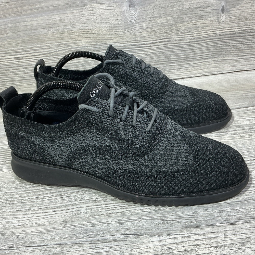 Cole Haan ZEROGRAND Men's 8 M Lace-Up Knit Low Top Sneaker Gray/Black C27563
